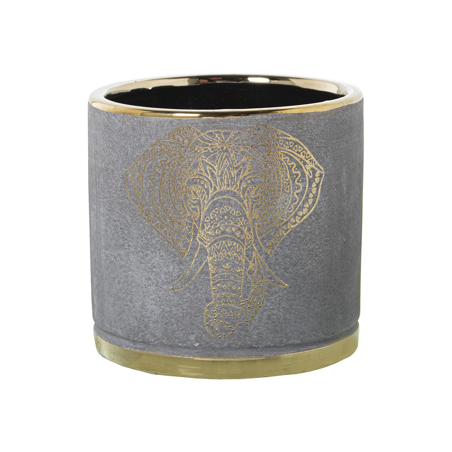 Pot céramique éléphant DRW gris et or, cadeau déco idéal