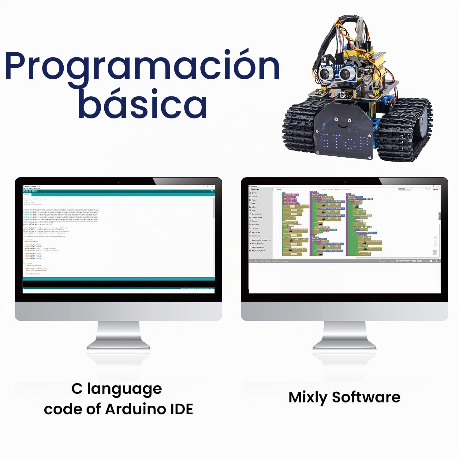 KEYESTUDIO Smart Robot Car Kit V2 Compatible con Arduino IDE Electrónica Kit de construcción con microcontrolador, Sensor ultrasónico, módulo Bluetooth, Robot de Coche Juguete para niños