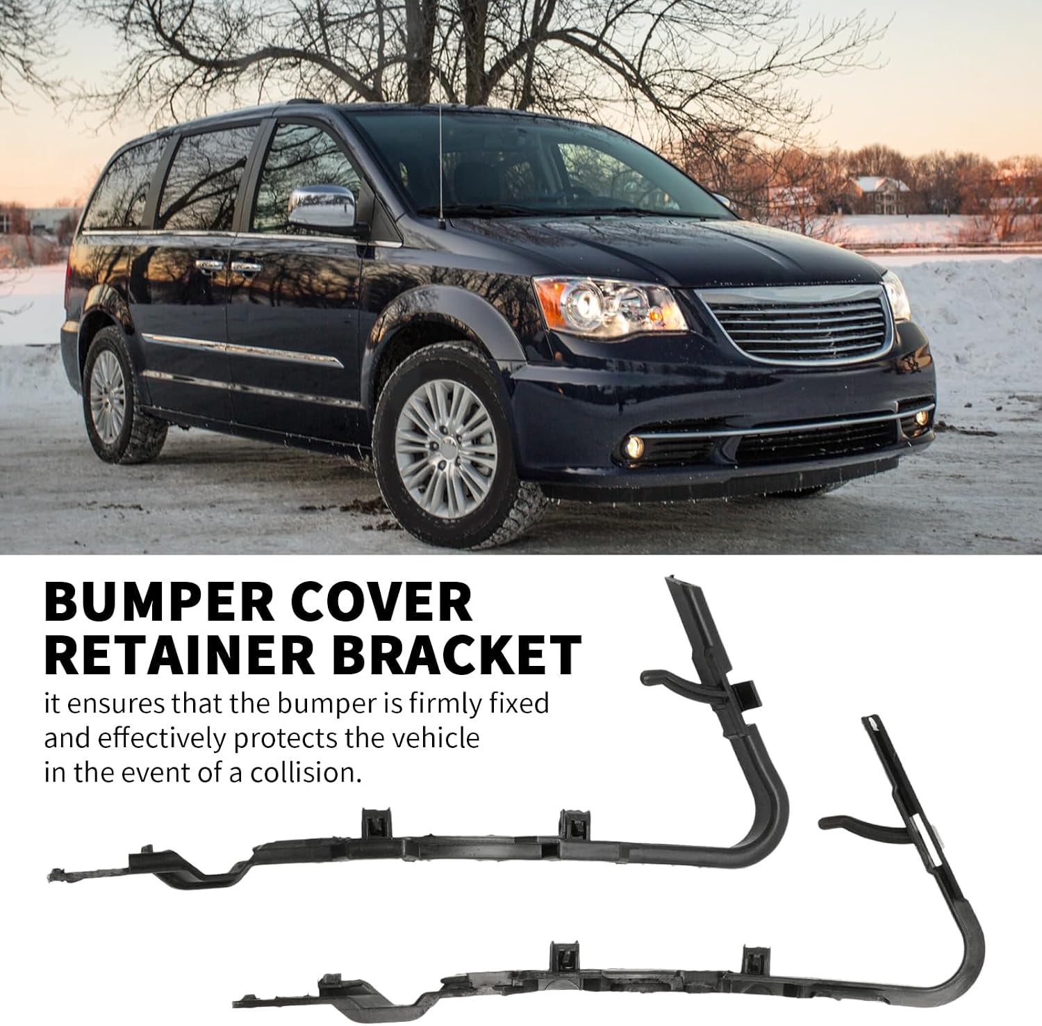 1 Pair 5113136AA Bumper Cover Retainer Bracket, Replacement for Chrysler Town and Country 2008 2009 2010 2011 2012 2013 2014 2015 2016, Replaces CH1042120