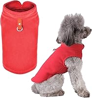 Vista 9 de PETCARE Suéter pequeño para perros y gatos, chaleco de forro polar suave con anilla en O para correa para otoño e invierno, abrigo cálido