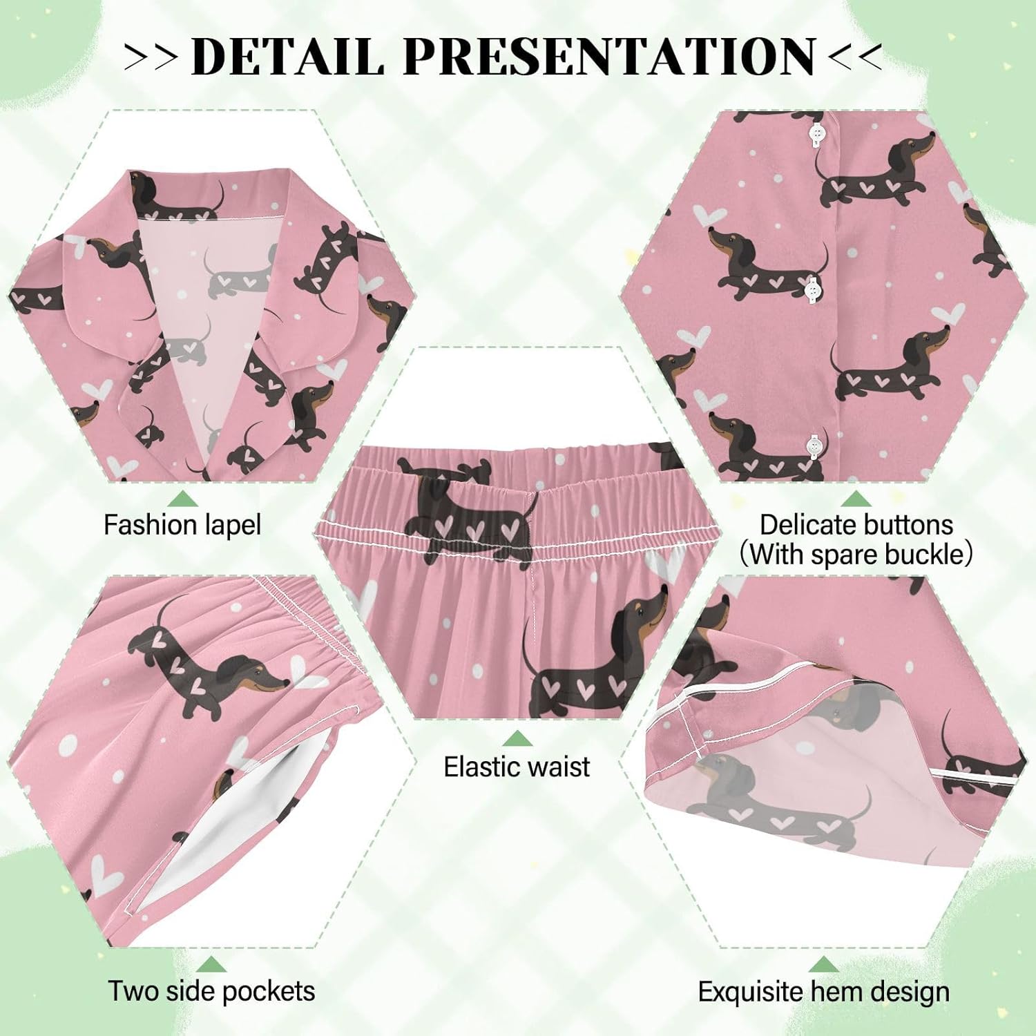 Womens Pajama Set Short Sleeve Sleepwear Soft Satin Lounge Pjs Sets with Pockets Summer Pajamas for Womens S-XXL - Image 4