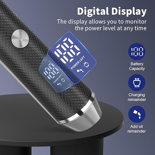 Miniatura 4 de KEMEI Recortadora de barba profesional para hombres, afeitadora eléctrica de aluminio y juego de aseo facial para hombres, recortadora de precisión