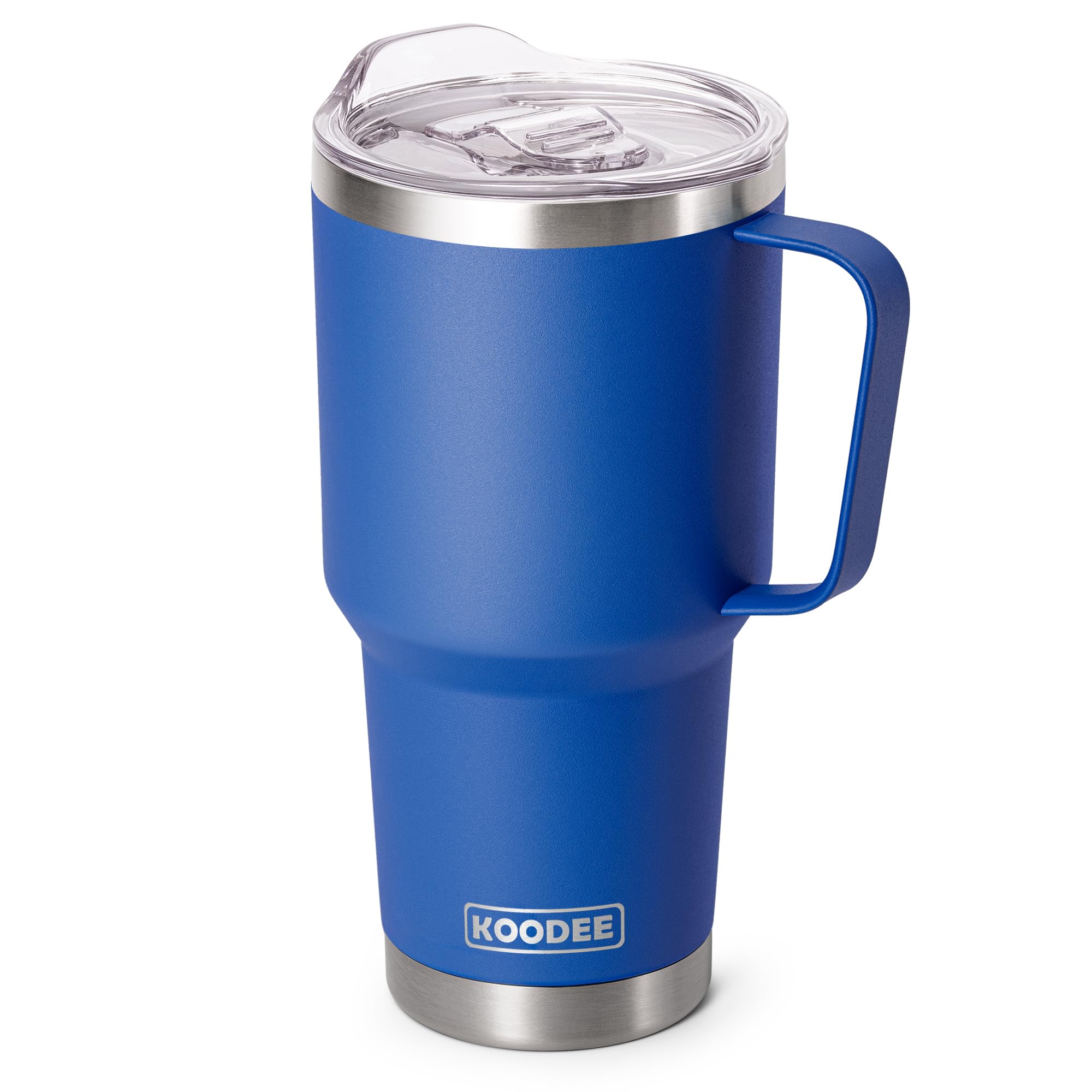 koodee Tumbler with Handle, 30 oz Stainless Steel Double Wall Insulated Tumblers with Lid and Straw Coffee Tumbler for Men and Women (Navy)