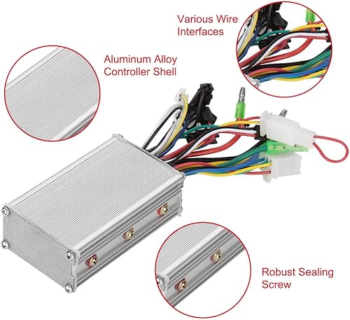 Miniatura 3 de Controlador sin escobillas 36V/48V 350W Controlador de motor de aleación de aluminio Controlador eléctrico sin escobillas para eléctrico