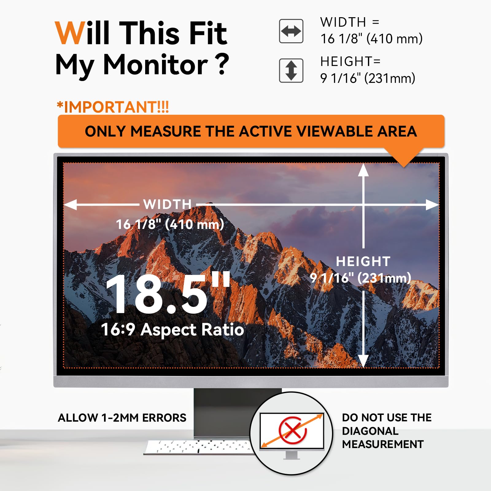[Confezione da 2] Schermo privacy per computer da 18,5 pollici per monitor widescreen 16:9, protezione degli occhi, antiriflesso luce blu, filtro privacy per monitor del computer, pellicola protettiva