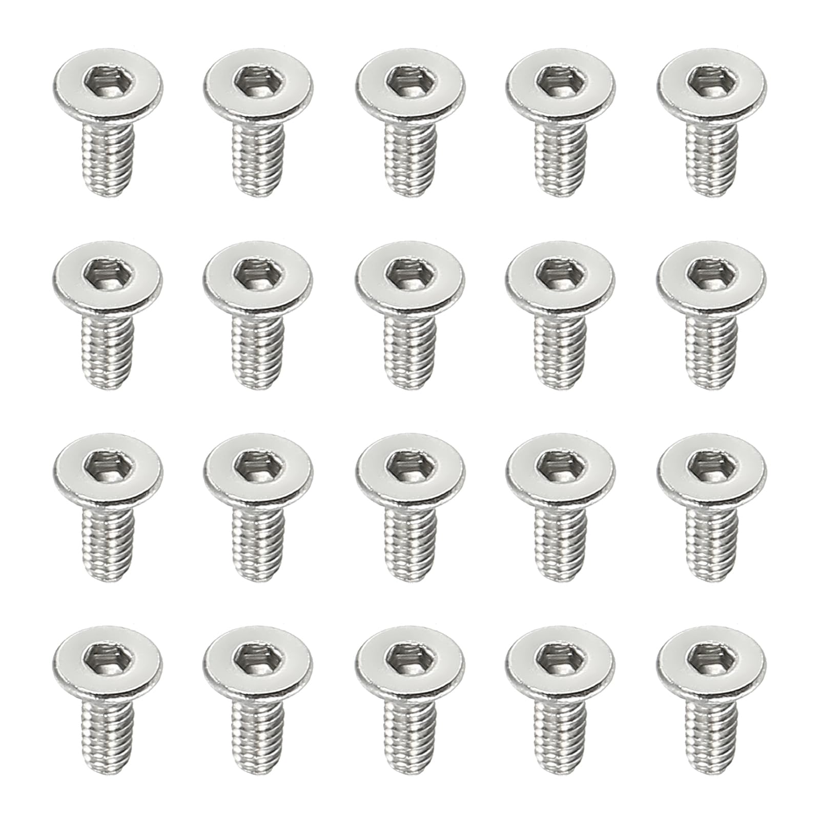 PATIKIL M2 x 5mm Viti a Testa Svasata Piatta, 100Pz Acciaio Inossidabile 304 18-8 per Macchine Bulloni Esagonale Drive Fasteners Grado 6.8
