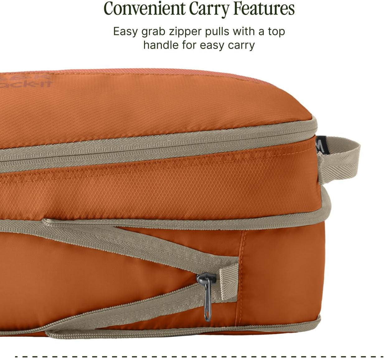Eagle Creek Pack-It Reveal Expansion Cube - Adjustable Storage Expansion Cube for Travel - Durable Compression Zipper - Water-Resistant - Sustainable - Medium - Mandarin
