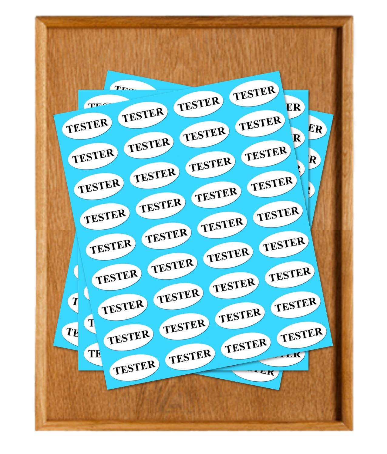 Party_decor Tester - Retail Stickers - Oval 25Mm X 50Mm (1X2 Inch) Set Of 20 - For Shopping Tester Products