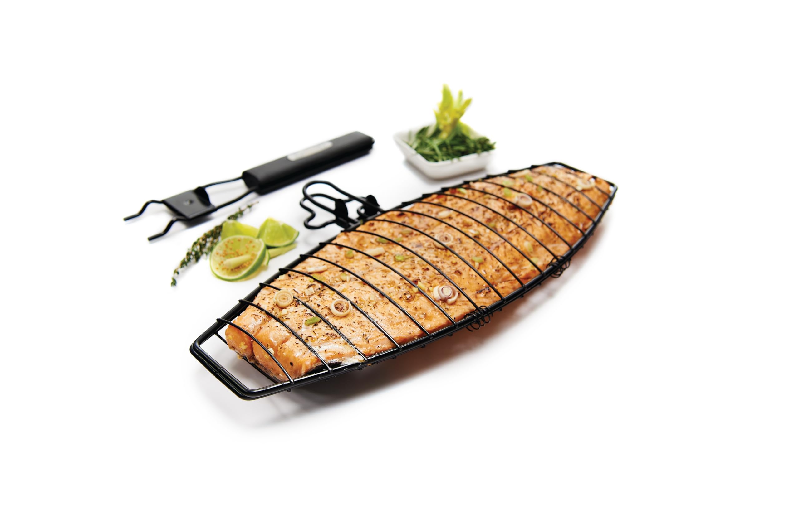 GrillPro 21015 Detachable Handle Fish Basket, Chrome