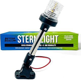Boat Anchor Light, 9.5" LED Fold-Down Stern Light, Tested to USCG Standards
