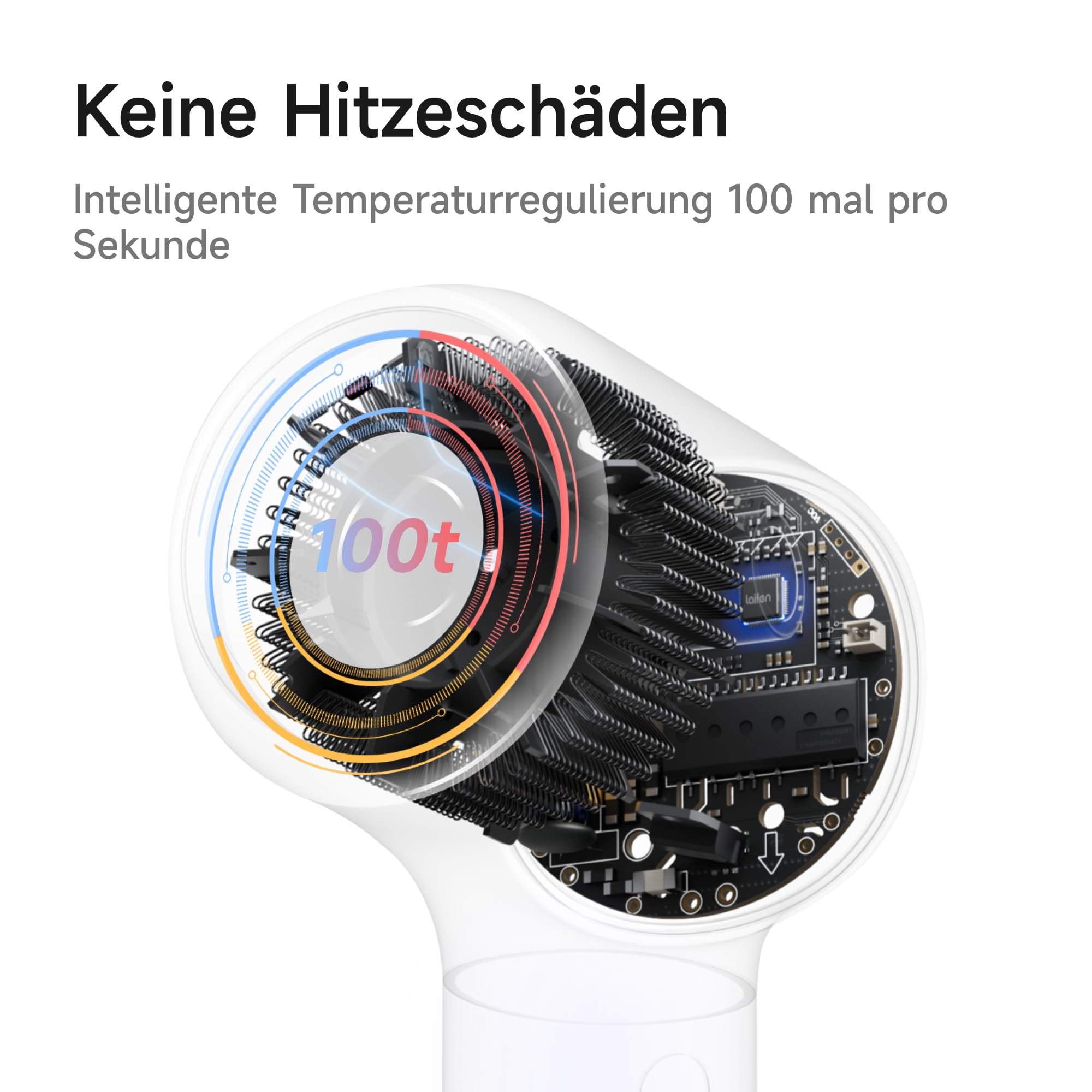 Laifen Neo Special Haartrockner, Öl-Infusion, 58°C Pflegemodus, Onyxschwarz | 110.000 U/min Motor, 3 Min. Schnelltrocknung, 22 m/s Luftstrom, 200M Ionen-Föhn, Thermo-Control, 59 dB leise, Pflegedüse