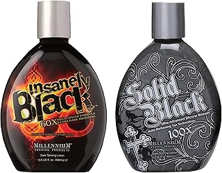 LOT OF(2) Millennium Tanning Products SOLID BLACK & INSANELY BLACK 13.5 oz