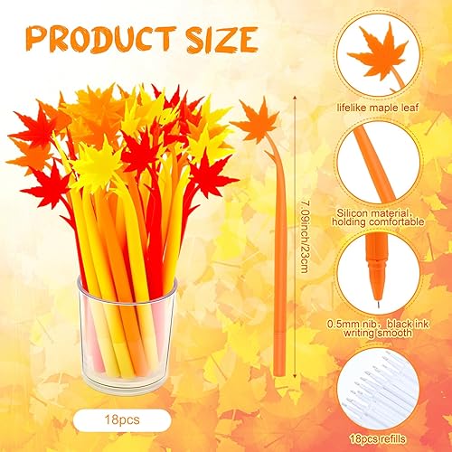 Miniatura 2 de Pasimy Bolígrafos de tinta de gel naranja a granel con repuestos, juego de bolígrafos creativos de dibujos animados para actividades de oficina