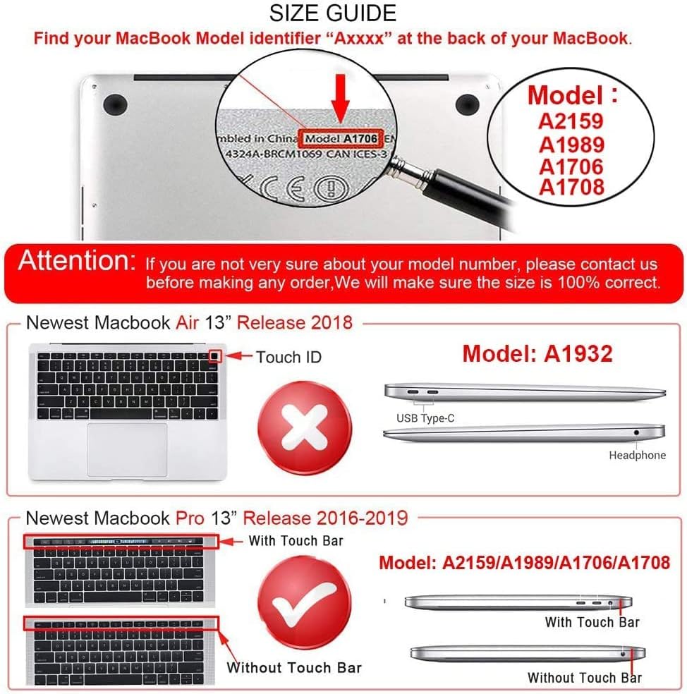 Miniatura 2 de iCasso Funda compatible con MacBook Pro de 13 pulgadas 2022 2021 2016-2020 versión A2338 M2M1A2159A1989A1706A1708, carcasa rígida con cubierta de