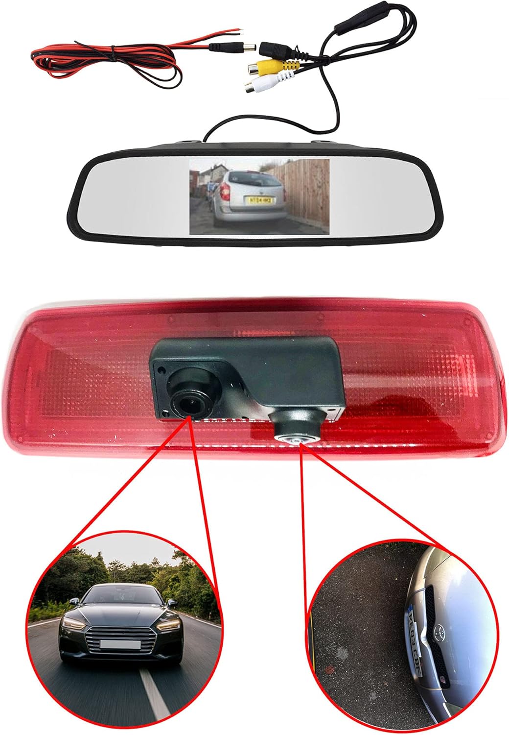 Dolphin Automotive Dual Rear View Parking Reversing Brake Light Camera ...