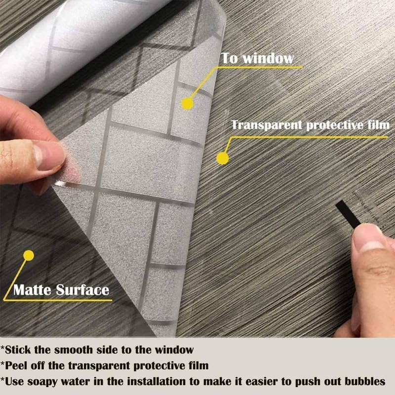 Image of WOO Home Frosted Glass Window Film & Stickers (24 X 72 INCH) Privacy Window Cover for Home & Office - Easy Apply, UV Protection, Removable Decorative Film (Frosted Bamboo Film | 2 X 6 SQFT)