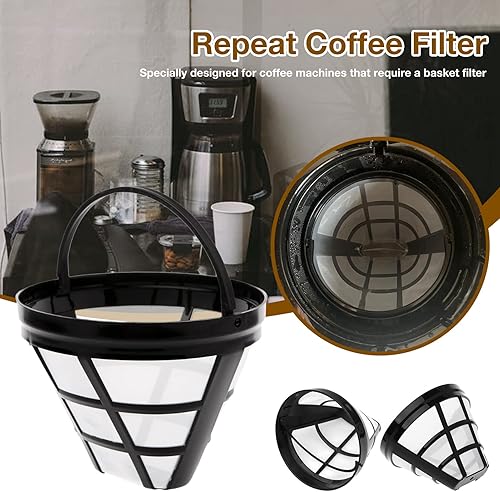 Miniatura 2 de Cesta de filtro de café  Filtros de café de repuesto permanente #4  Colador de café para filtros de café Ninja Coffee Bar Brewer Brewer Filters,
