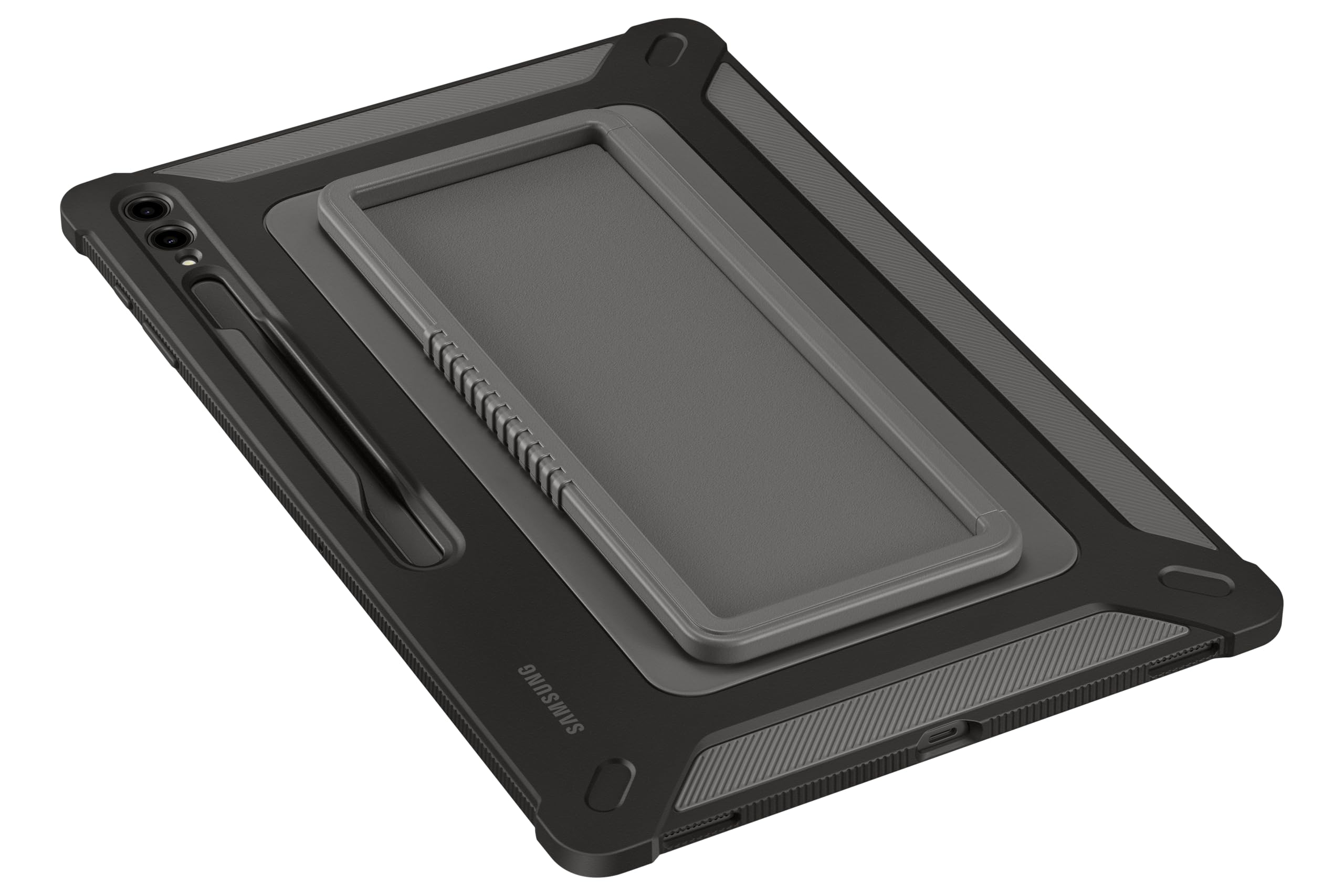 Samsung Outdoor Cover EF-RX910 für das Galaxy Tab S10 Ultra, Tab S9 Ultra, Tablet Cover, Tablet-Hülle starker Schutz, praktische Aufstellmöglichkeiten, sicherer Halt, inkl. S Pen Aufbewahrung, Black