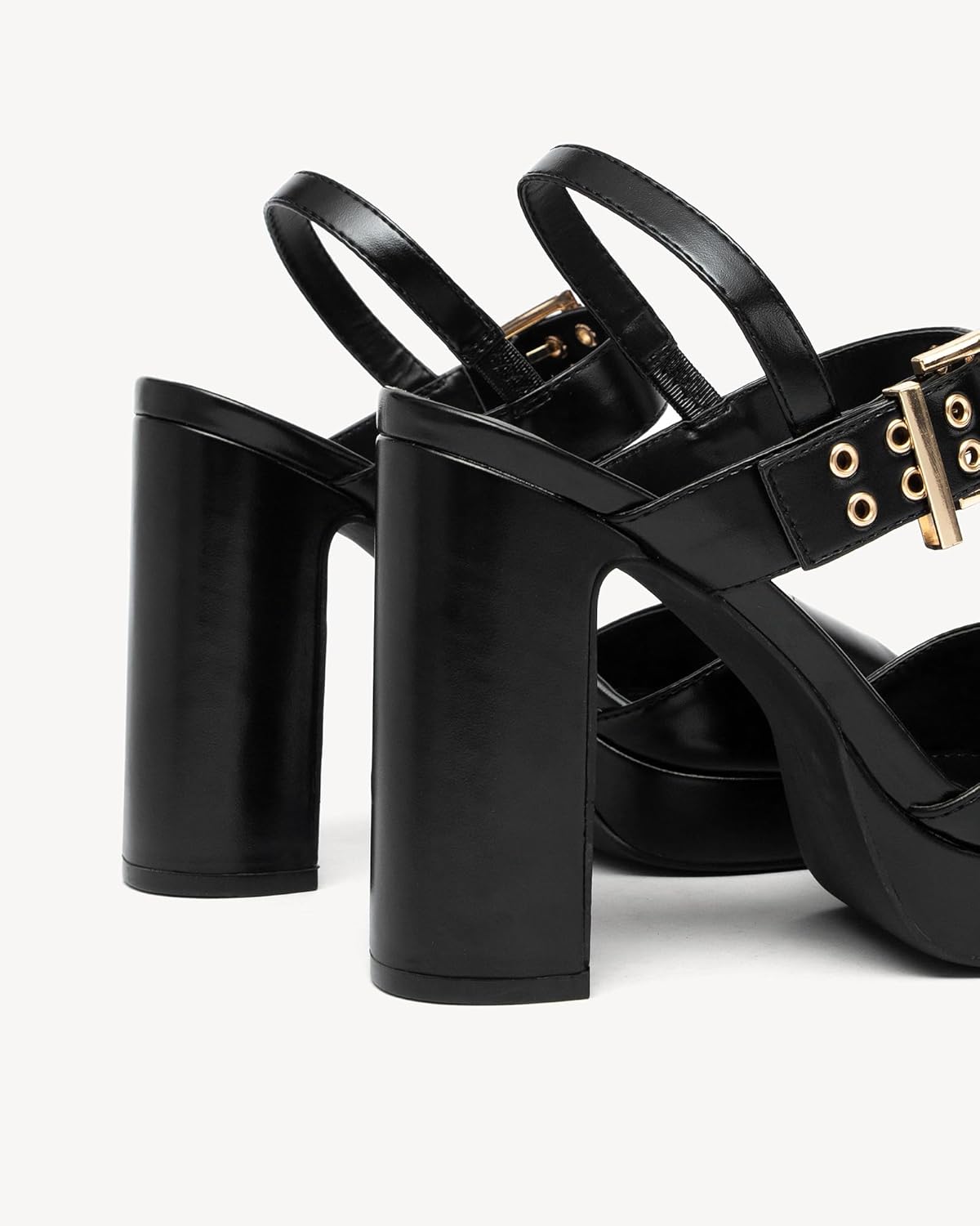 NEWBELLA Women's Platform Heeled Sandals - Open Toe Ankle Strap Slingback with Block Heel & Buckle, Summer Dress Shoes for Vacation & Evening - Image 7