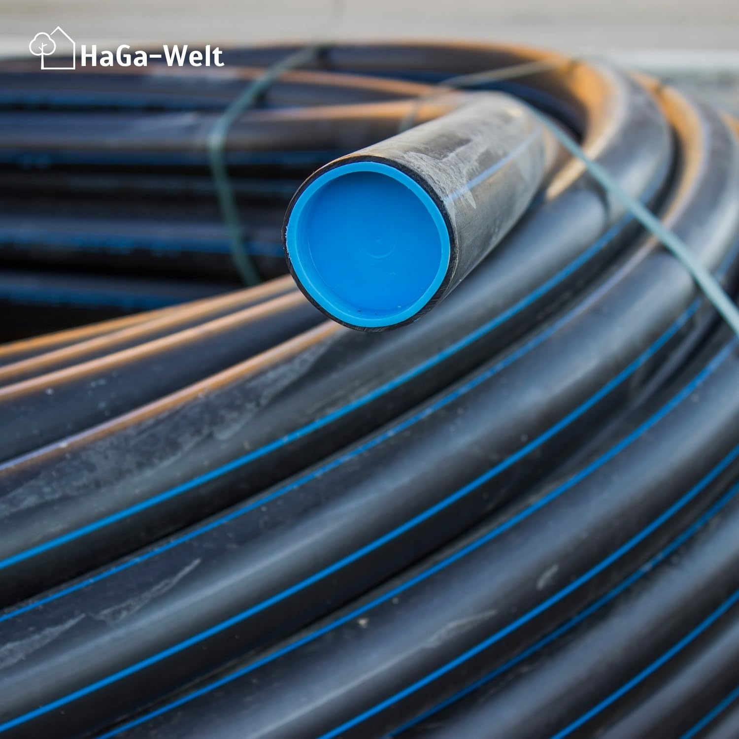 Tube PE HaGa noir 25mm x 1,5mm 10m pour irrigation jardin