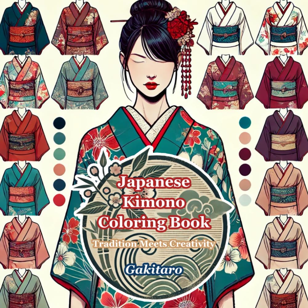 Japanese Kimono Coloring Book: Tradition Meets Creativity