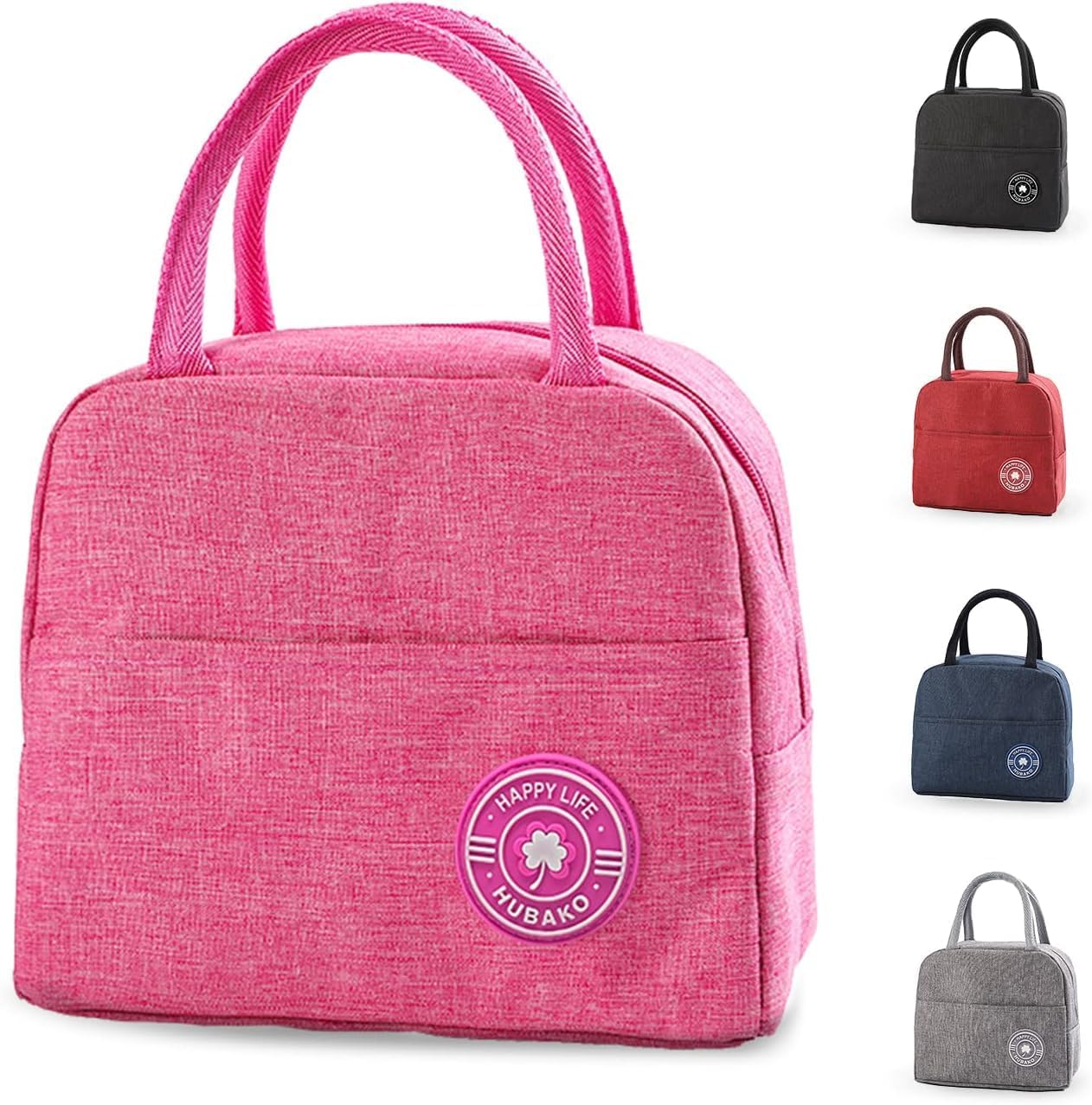 Meek Reusable Insulated Lunch Bag, 6L, Cotton, Waterproof, Multicolour, Tote with Handles, Hot and Cold Food Storage, for Office, School and Travel (1, Pink)-picture-25