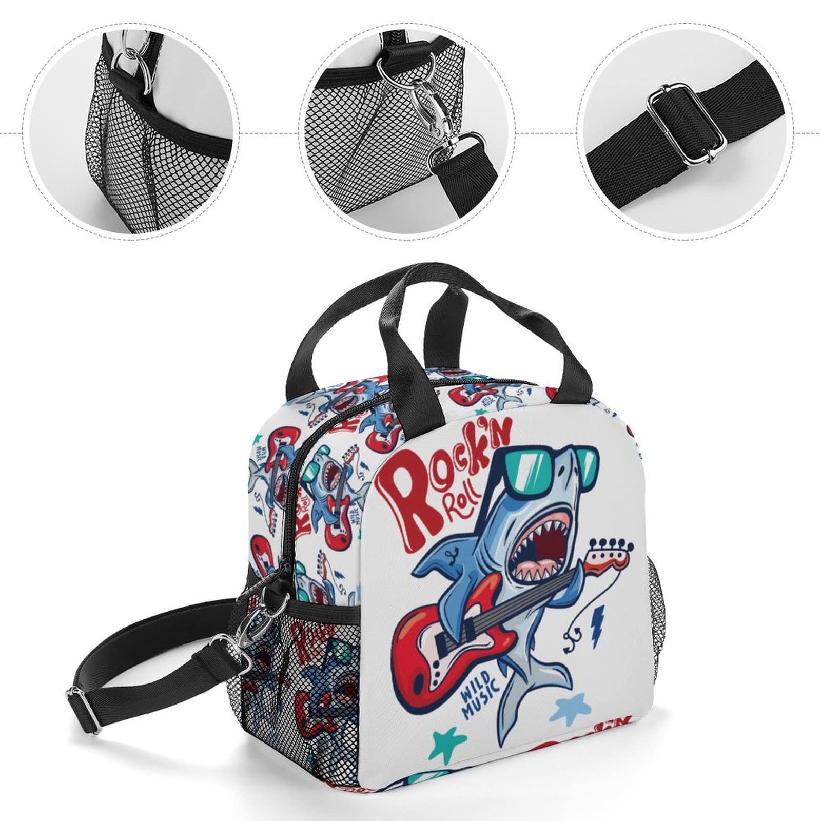 Boîte à Déjeuner, Petits Sacs Isothermes Pour Homme Et Femme, Lavables Et Réutilisables Pour L'école, Les Garçons, Le Travail, Le Pique-nique Ou Le Voyage (requin