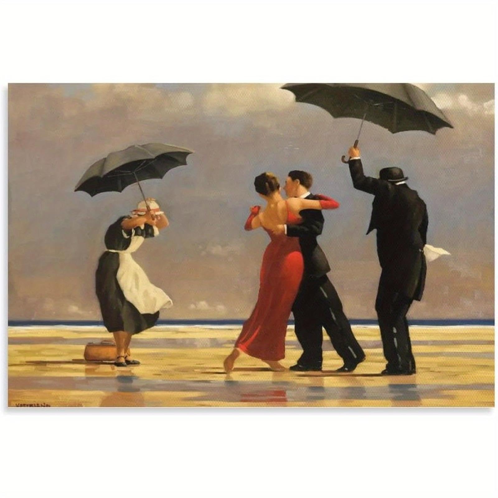 LSYALUCK Poster d'arte romantica per The Singing Butler di Jack Vettriano, stampa artistica moderna per l'arredamento del soggiorno, cornice interna 45x75cm(18x30 pollici)