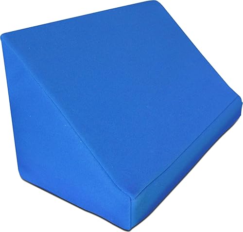 Bed Block - Levantador de mantas, cuña de pie para mantener mantas y sábanas fuera de los pies (viaje (comprimido), azul rey