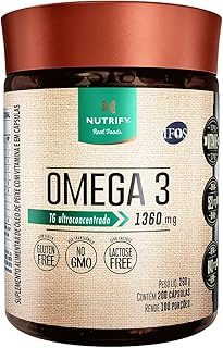 Ômega 3 TG Ultraconcentrado 1360mg Nutrify – 200 Cápsulas, Alta Pureza com Selo IFOS, Forma Triglicerídeos para Máxima Absorção
