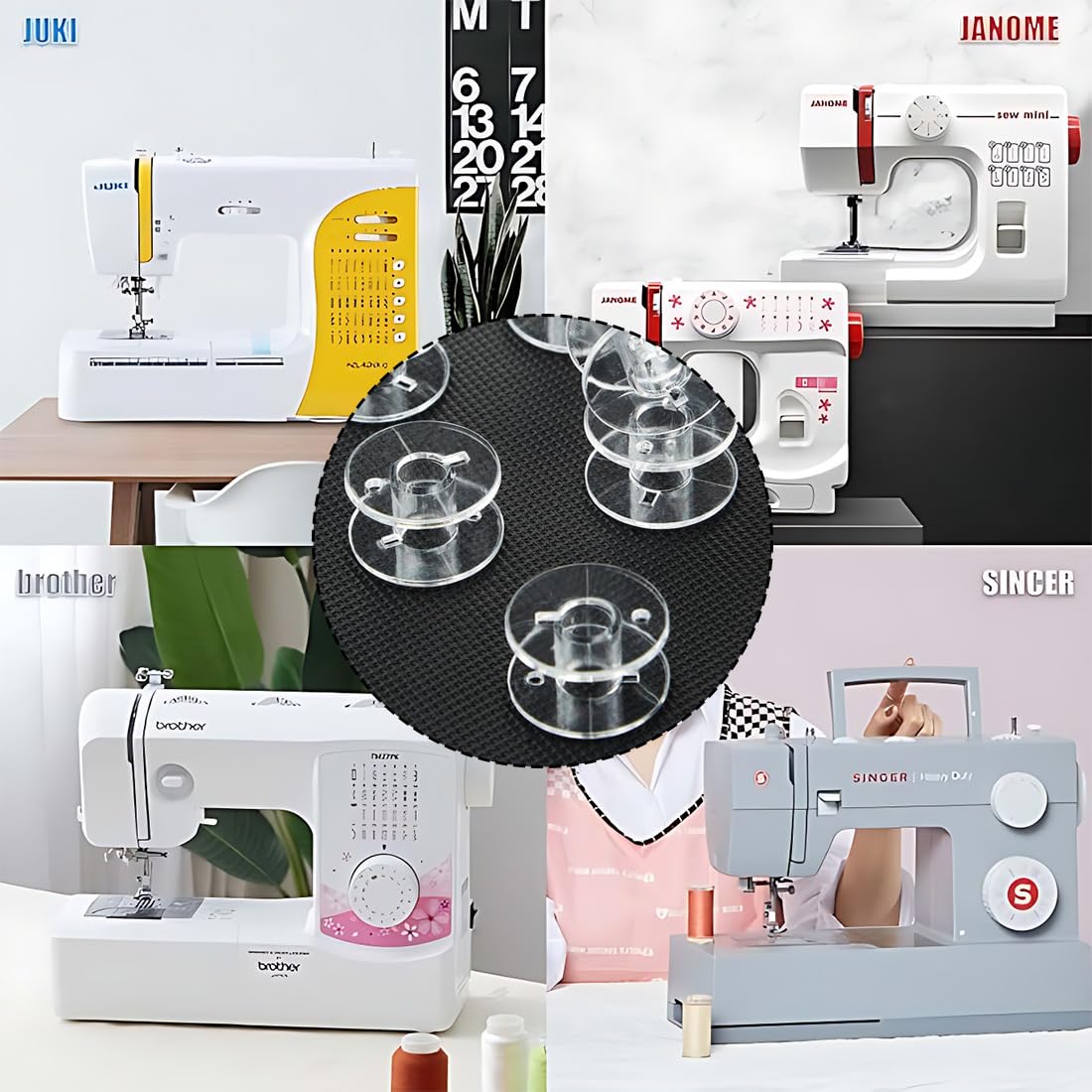 30 Bobine Per Macchina Da Cucire - Rocchetti In Plastica Trasparente Universali