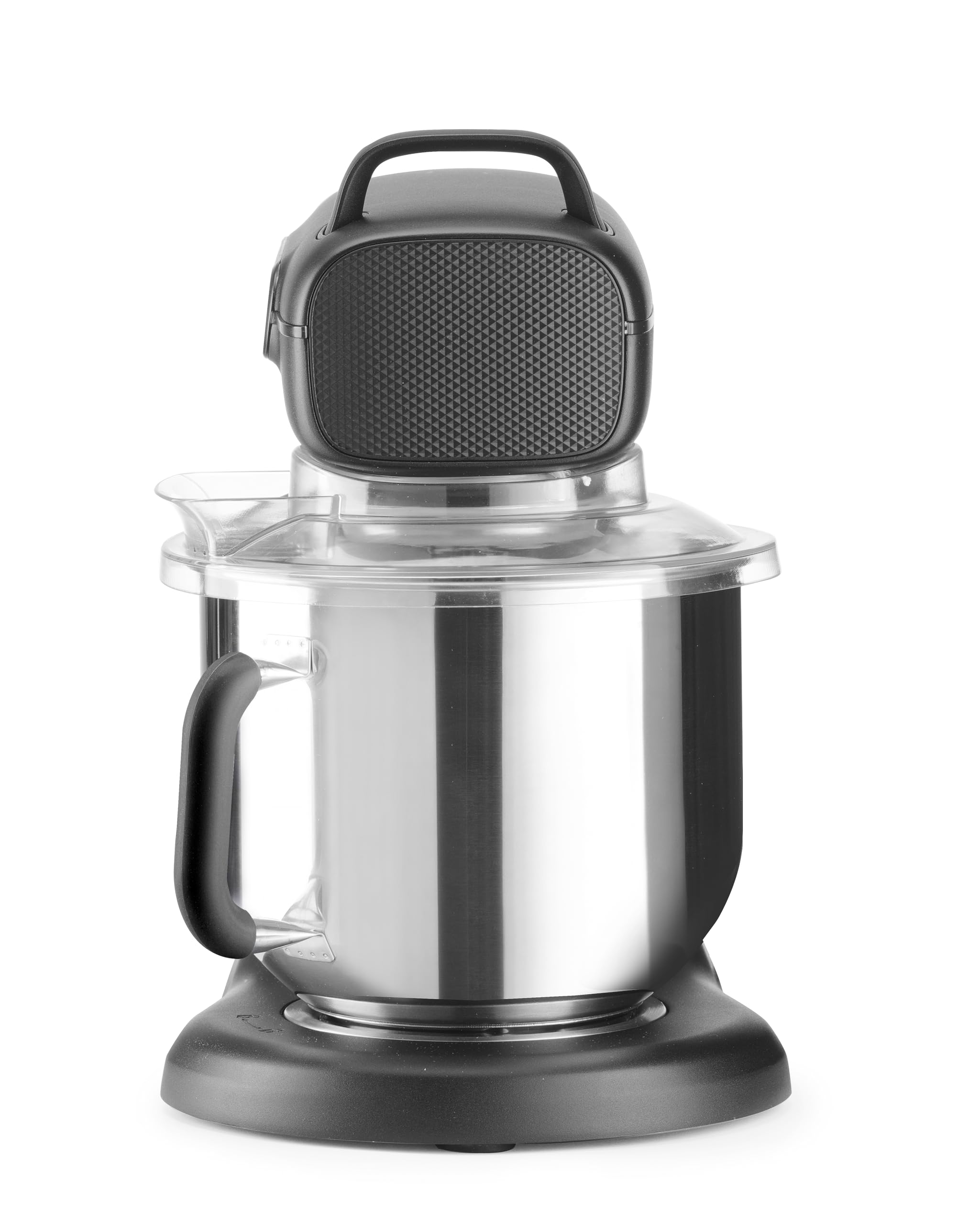 HENDI Batidora amasadora planetaria Blackbolt PRO, 7 L, 800 W, 11 velocidades, temporizador y 4 accesorios aptos para lavavajillas, carcasa de aluminio fundido, 470x263x(H)413mm, negra