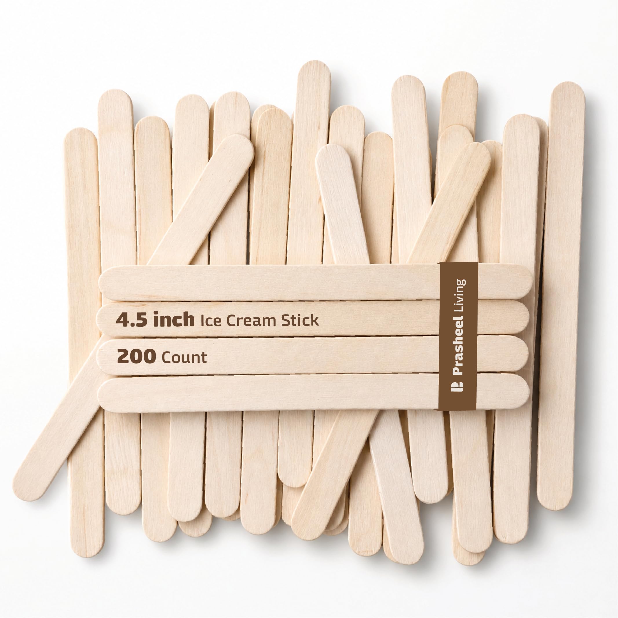 [Pack of 200, 4.5 inch] Wooden Ice Cream Sticks | Popsicle Sticks | Multi-Purpose Smooth Finish Splinter Free Popsicle Sticks for DIY Craft Projects, School Art Projects, Kids Crafting & House Building-picture-22