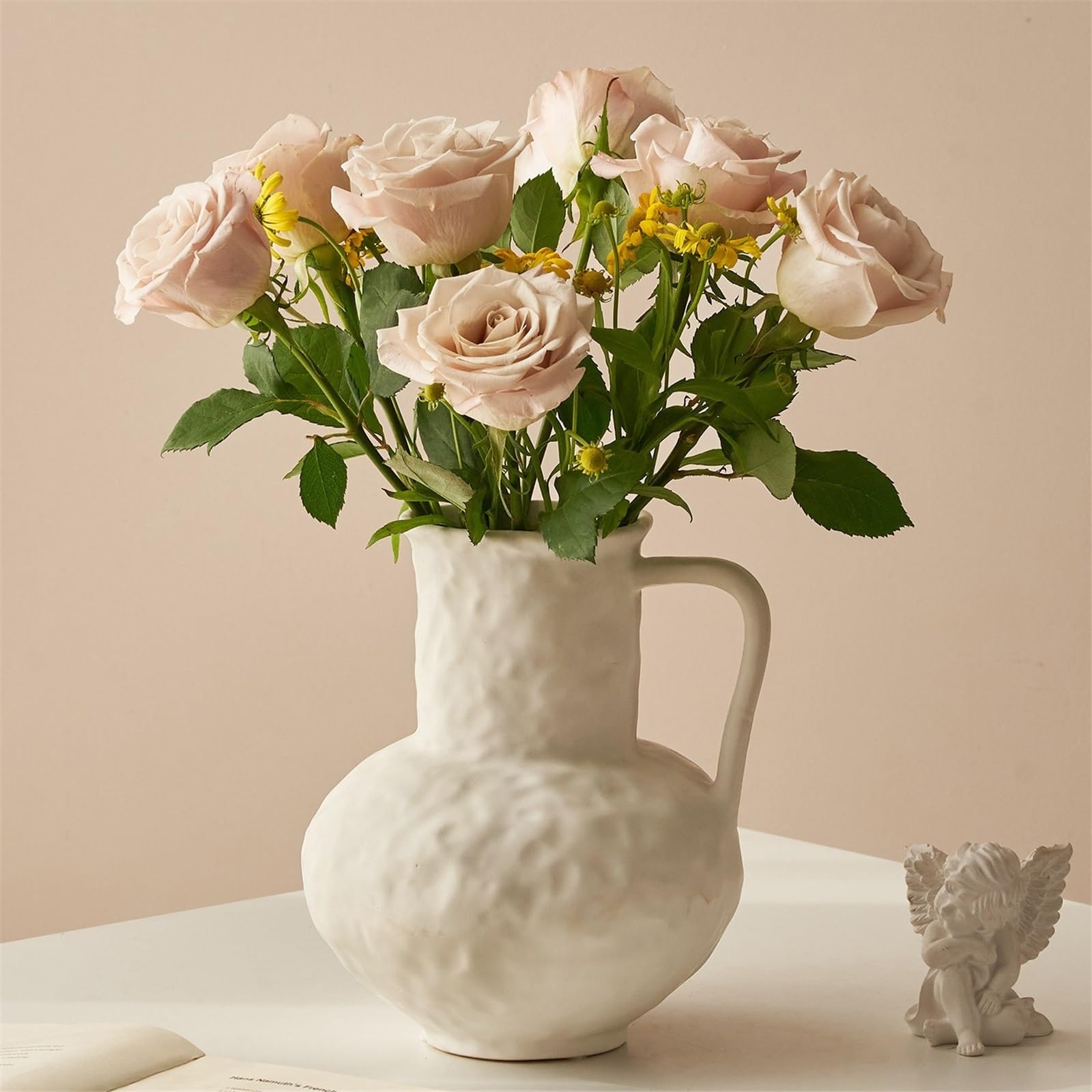 Vaso per fiori Vaso rustico in ceramica alto 8,3 pollici moderno