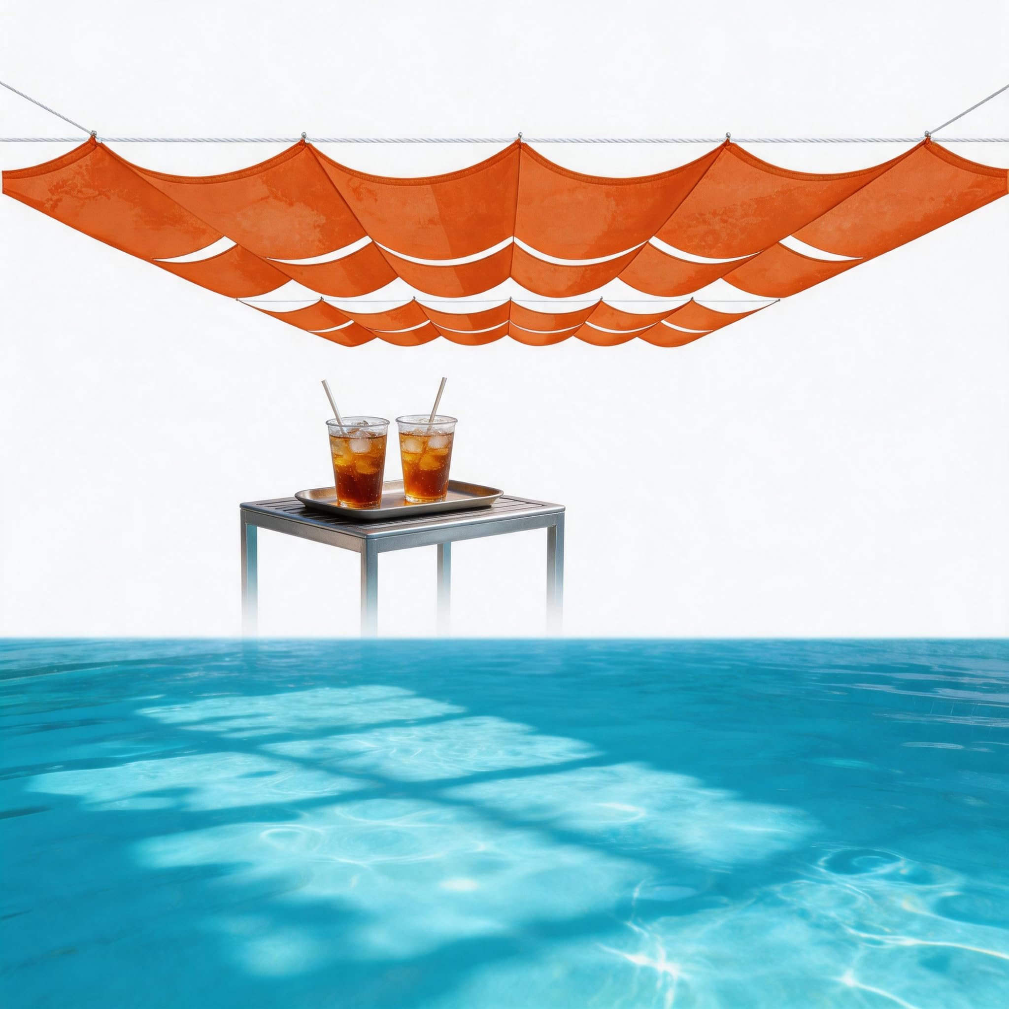 Auvent rétractable Wave e bâche terrasse extérieure de 250x500 cm suspendue