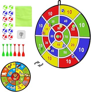 29" Large Dart Board Set for Kids, Boys Toys Double Sided Dartboards with Sticky Balls, Indoor/Sport Outdoor Fun Party Play Game Toys, Birthday Gifts for 3 4 5 6 7 8 9 10 11 12 Year Old Boys Girls