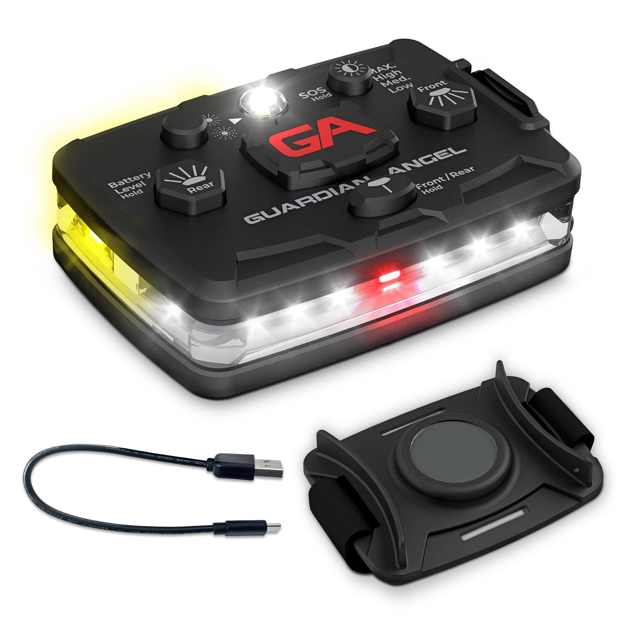 Guardian Angel Elite Safety Light - White Front &amp; White/Yellow Rear
