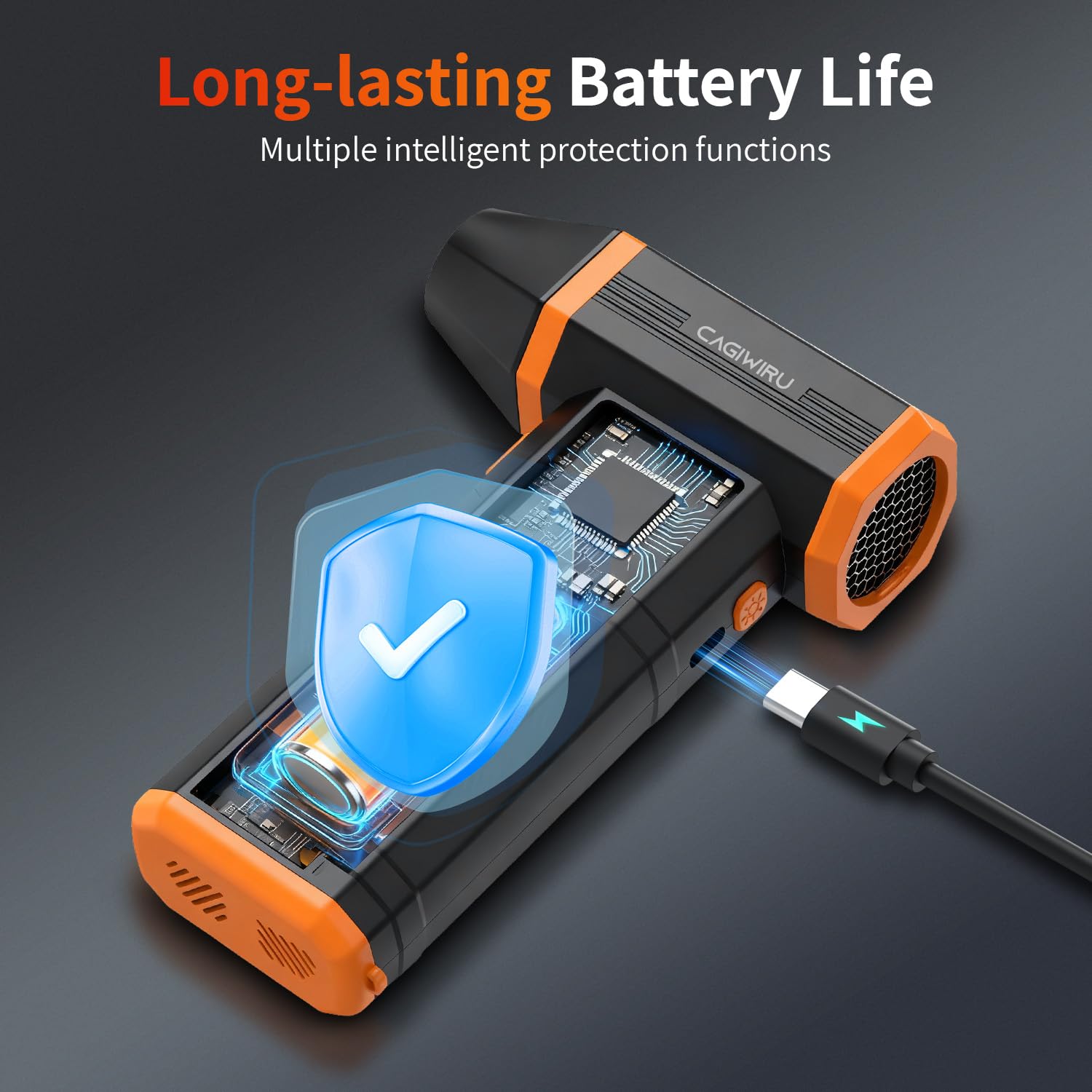 Plumero de aire comprimido, 300000 rpm, inalámbrico, eléctrico, soplador de motor sin escobillas recargable de 10000 mAh, ventilador turbo ajustable de 3 engranajes para computadora, coche, exterior y