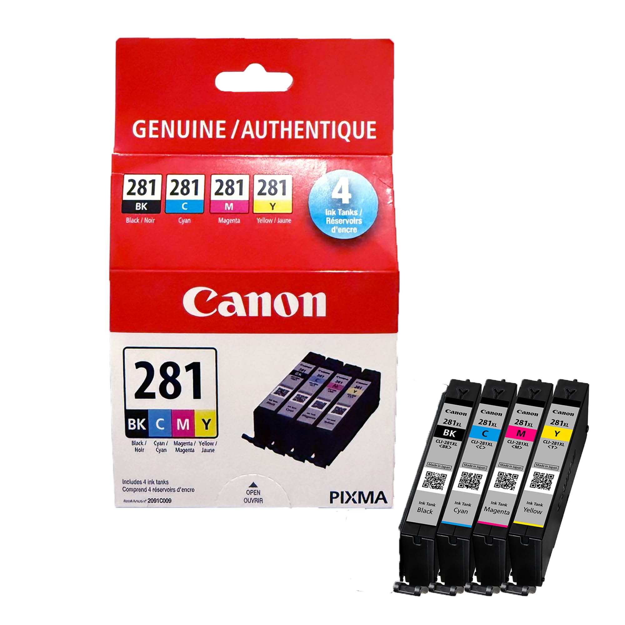 Canon Genuine Ink Cartridges CLI-281 (Black, Cyan, Magenta