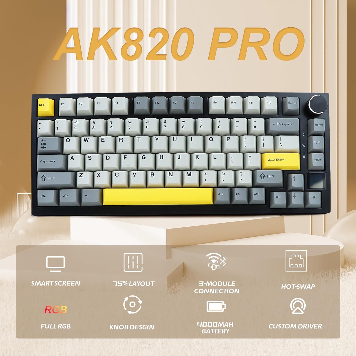 AJAZZ AK820 Pro Keyboard and accessories