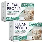 The Clean People Fabric Softener Sheets - Dryer Sheets - Softens & Removes Static Cling - Vegan Laundry Softener With Essential Oils - Fresh Scent, 240 Pack
