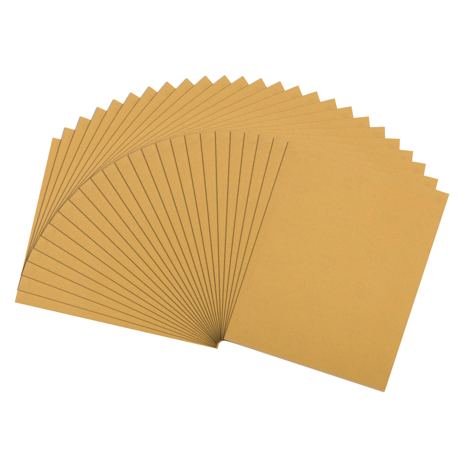 Rebower 25 Pcs 320 Grit Sandpaper, 9 x 11 Inch Sand Paper Alumina Abrasive Sanding Paper [ for Wood Craft & Furniture Repair & DIY Projects & Drywall Metal Auto Grinding], Gold