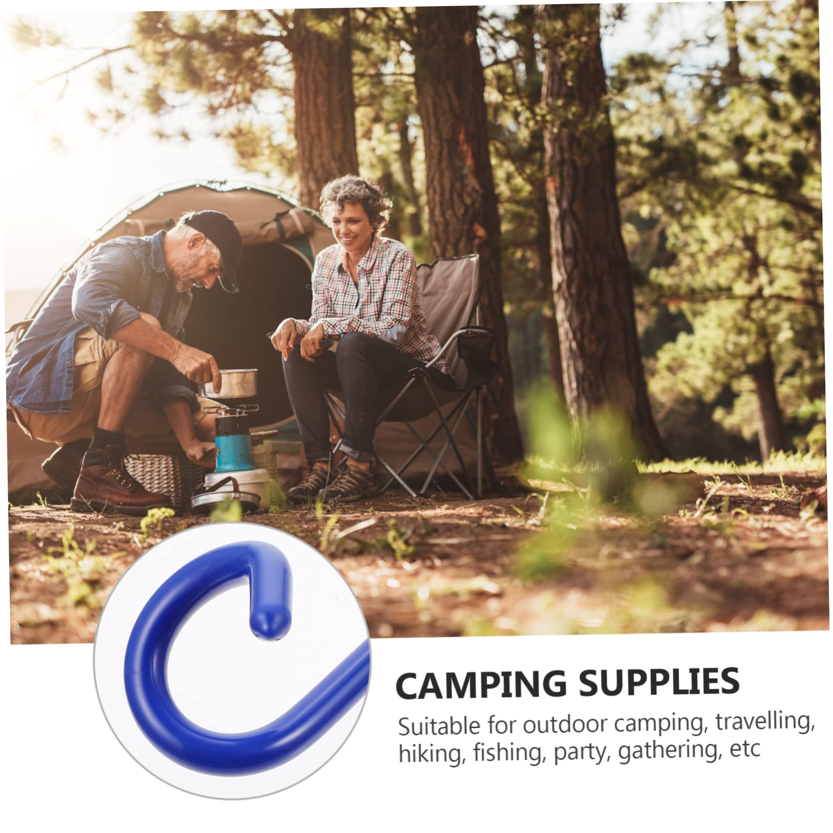 balacoo Camping Lantern Pole Hooks Tent Light Hooks for Outdoor Gadget Easy Install Random Color