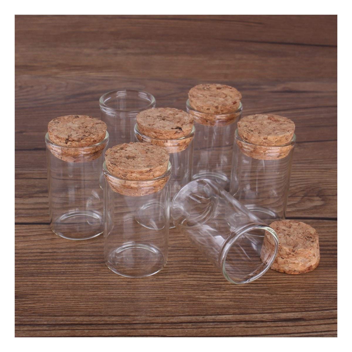 Xianglaa- tubos de ensayo para regalo, 24 piezas con el corcho del tapón de las botellas de especias, 20 ml de 30 * 50 mm Tubos de ensayo, tarros del envase Viales, botellas de cristal del arte de DIY