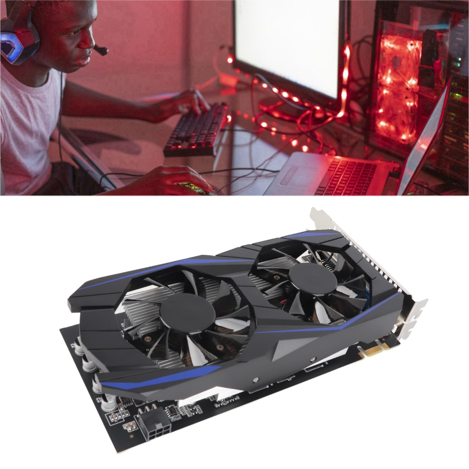 Jectse 550Ti karta graficzna, 6 GB GDDR5, 192-bitowa, komputerowa karta graficzna do gier z dwoma wentylatorami, obsługuje interfejs DirectX 11 API VGA DVI, karta wideo PCI Express2.0 (GTX550Ti