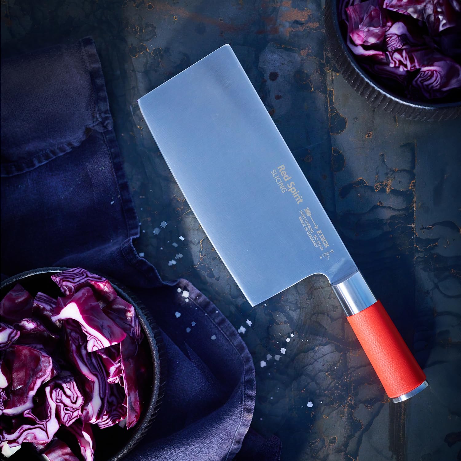 F. Dick Chinesisches Kochmesser, Red Spirit (Messer mit Klinge 18 cm, X55CrMo14 Stahl, nichtrostend, 56° HRC) 81705182