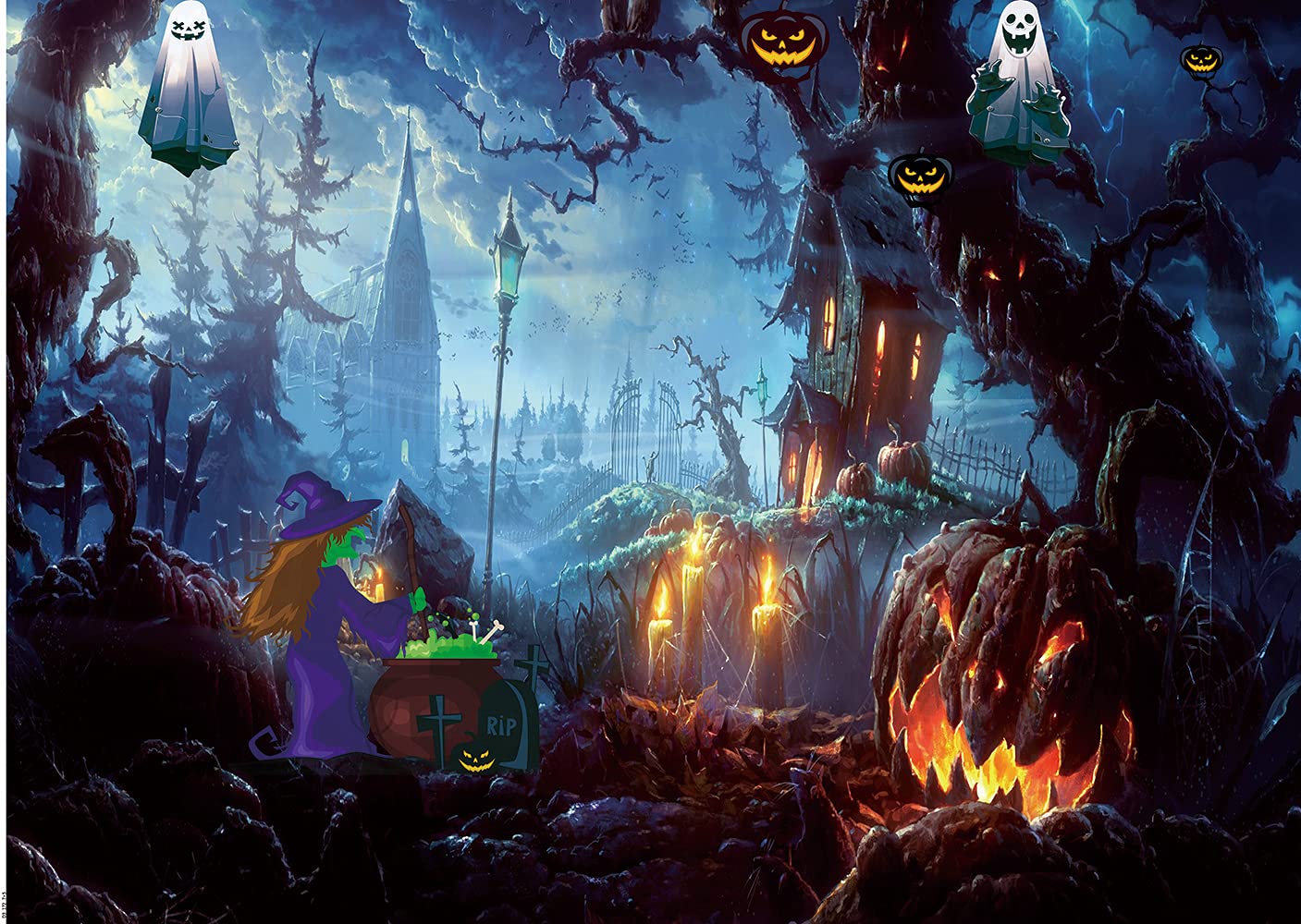 Amazon Com Chaiya 2 1 X 1 5 公尺萬聖節背景幕南瓜恐怖森林萬聖節背景幕適合攝影恐怖派對兒童成人萬聖節照片背景 適合派對快樂萬聖節背景適合攝影室