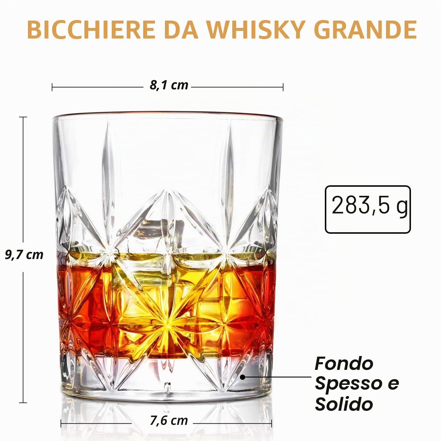Bicchieri Whisky, 300ml Bicchiere Whisky Cristallo, Set Bicchier Whisky di 2, Bicchieri da Cocktail Bicchieri da Rum Liquore Regali per Lui, Uomo, Fratello, Papà, Compleanno
