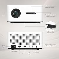 Vista 5 de Proyector inteligente Google TV con WiFi y Bluetooth, compatible con 4K, enfoque automático y Keystone, audio Dolby, película nativa 1080P, mini