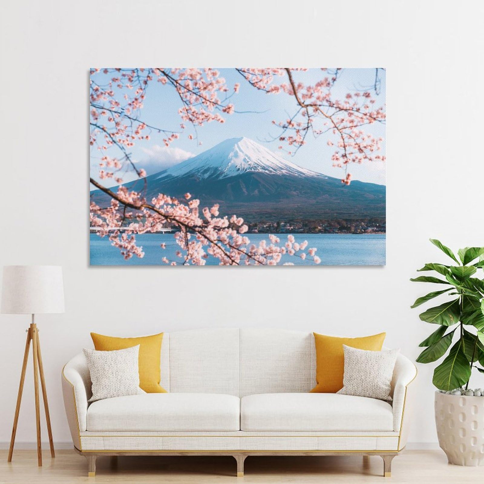 Amazon.co.jp: 絵画 富士山を背景にした桜インテリア 絵画 魅惑